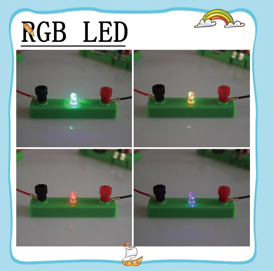 RGB LED Physical Experiment Equipment For Electrical Experiment Accessories Light-Emitting Diode (LED) Physical Electromagnetic