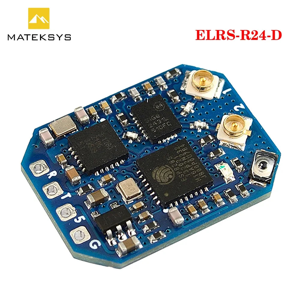 MATEKSYS ELRS-R24-D 2.4G Receiver - ELRS Protocol, CRSF, Nano/Micro/Mini Size, for FPV Racing Freestyle Long-Range RC Systems