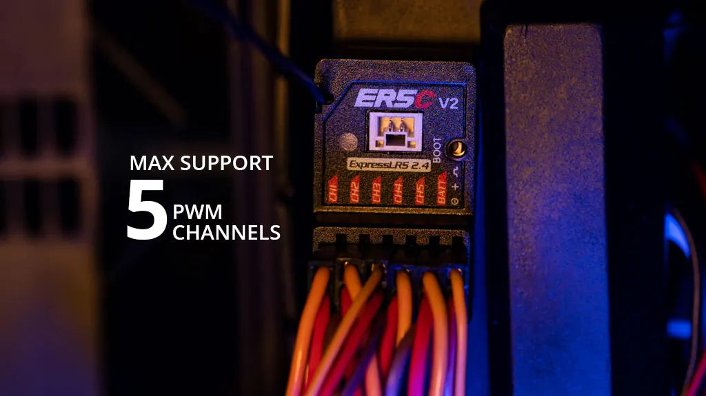 RadioMaster ER5C V2 2.4GHz ELRS PWM Receiver for Surface Marine RC Applications