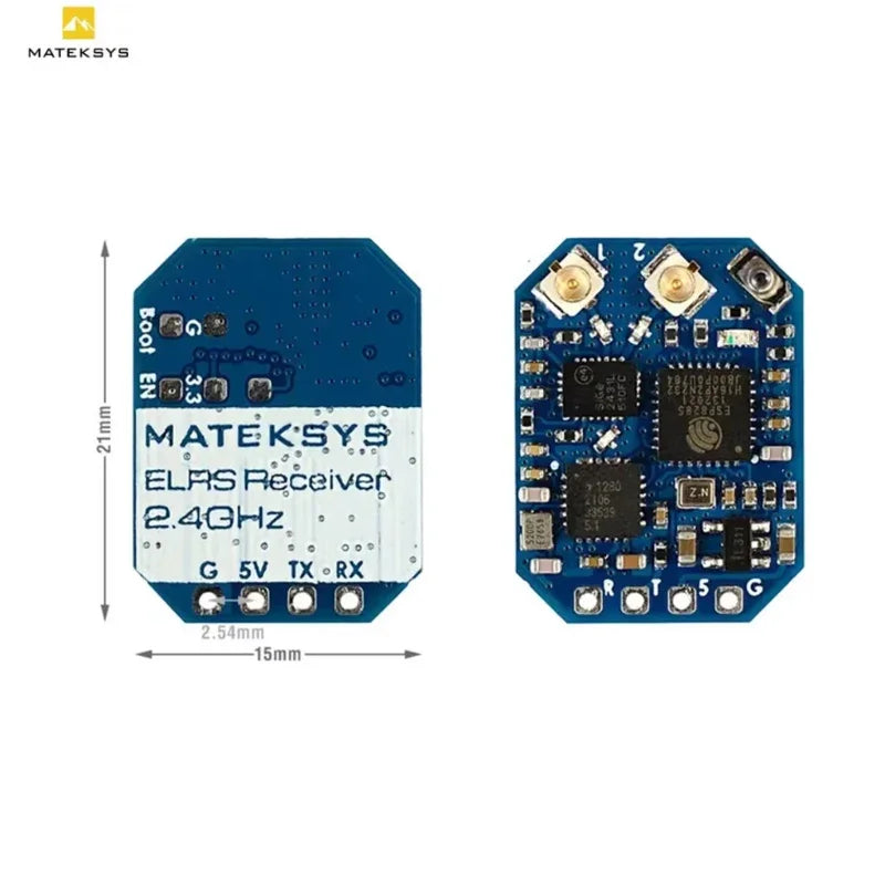 MATEKSYS ELRS-R24-D 2.4G Receiver - ELRS Protocol, CRSF, Nano/Micro/Mini Size, for FPV Racing Freestyle Long-Range RC Systems