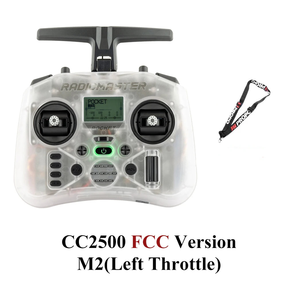 Radiomaster Pocket EdgeTX 2.4G Radio Controller FCC LBT (Mode2 Left-handed Throttle ) CC2500 / ELRS Hall Gimbal Transmitter