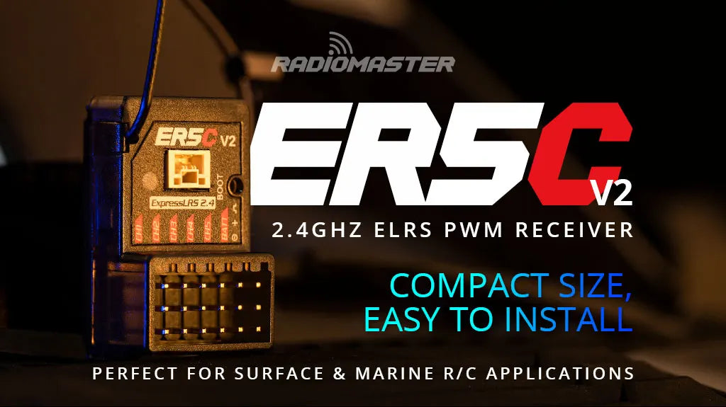 RadioMaster ER5C V2 2.4GHz ELRS PWM Receiver for Surface Marine RC Applications
