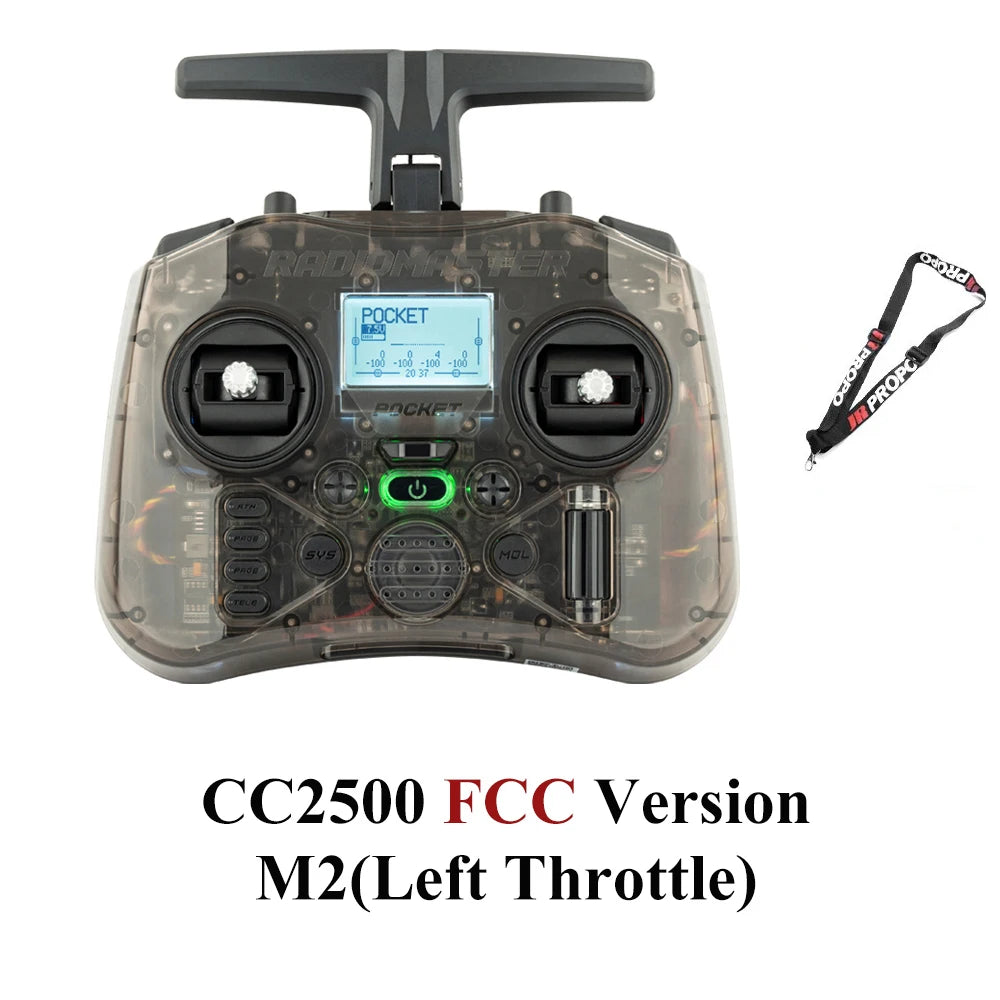 Radiomaster Pocket EdgeTX 2.4G Radio Controller FCC LBT (Mode2 Left-handed Throttle ) CC2500 / ELRS Hall Gimbal Transmitter