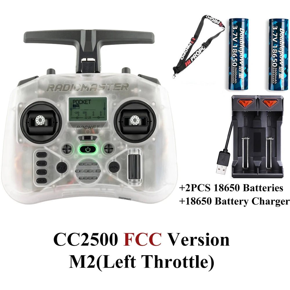 Radiomaster Pocket EdgeTX 2.4G Radio Controller FCC LBT (Mode2 Left-handed Throttle ) CC2500 / ELRS Hall Gimbal Transmitter