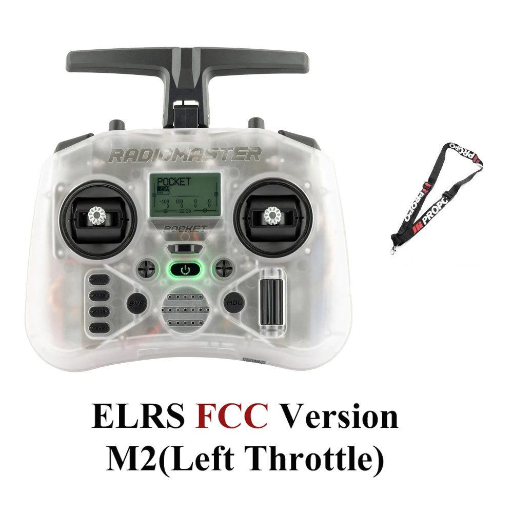 Radiomaster Pocket EdgeTX 2.4G Radio Controller FCC LBT (Mode2 Left-handed Throttle ) CC2500 / ELRS Hall Gimbal Transmitter
