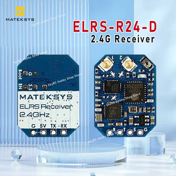 MATEKSYS ELRS-R24-D 2.4G Receiver - ELRS Protocol, CRSF, Nano/Micro/Mini Size, for FPV Racing Freestyle Long-Range RC Systems