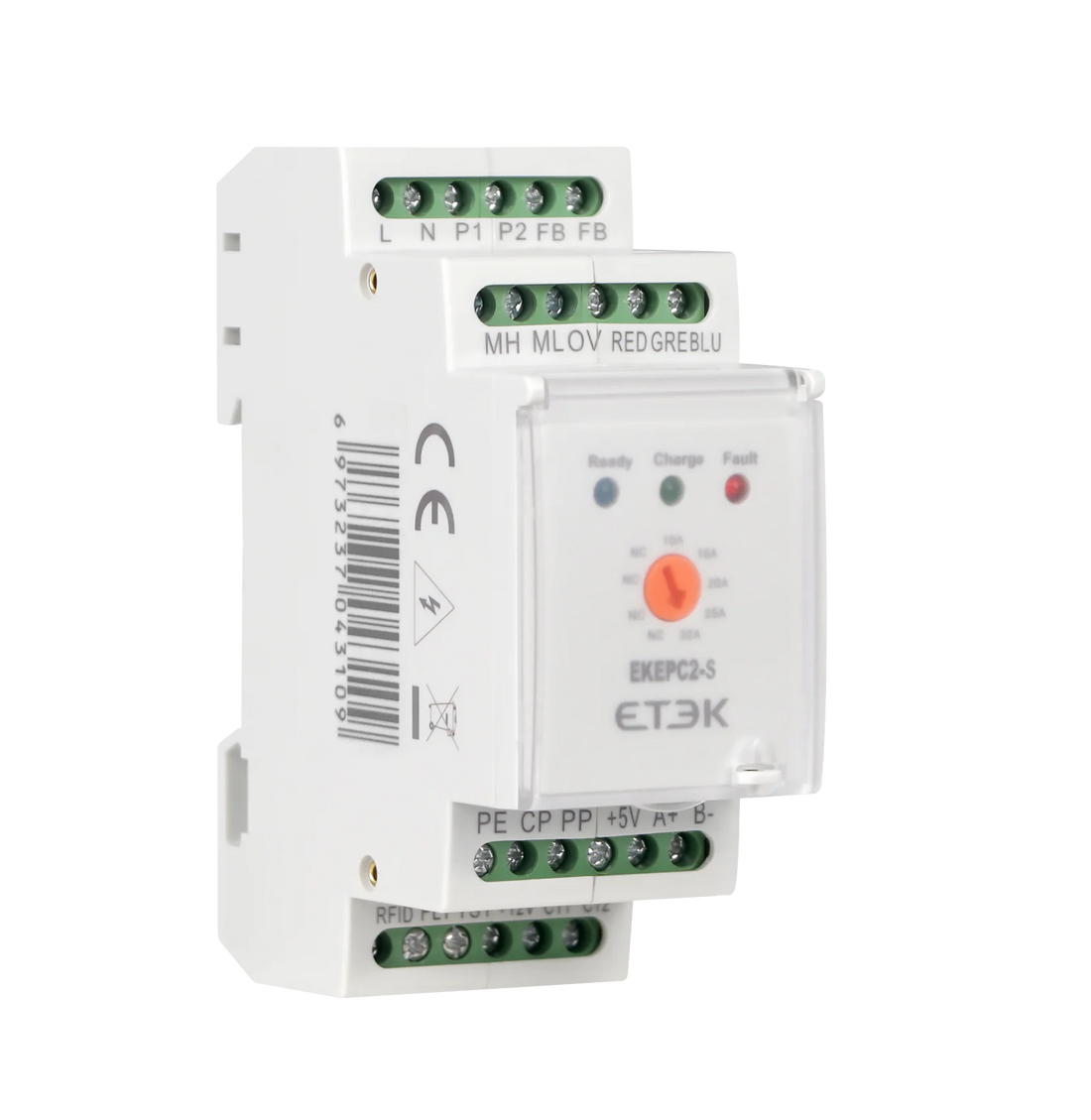 ETEK EKEPC2 EV Charger Station Cable Socket Controller 32A AC 240V with RCMU LCD DLB CT Electronic Protocol