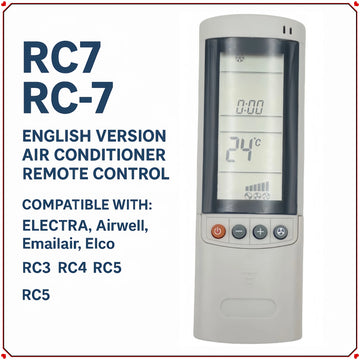 RC7 RC-7 Compatible Remote for Electra Airwell Emailair Elco A/C Replace RC3 RC4 (RC/RCL/RCLD) RC5