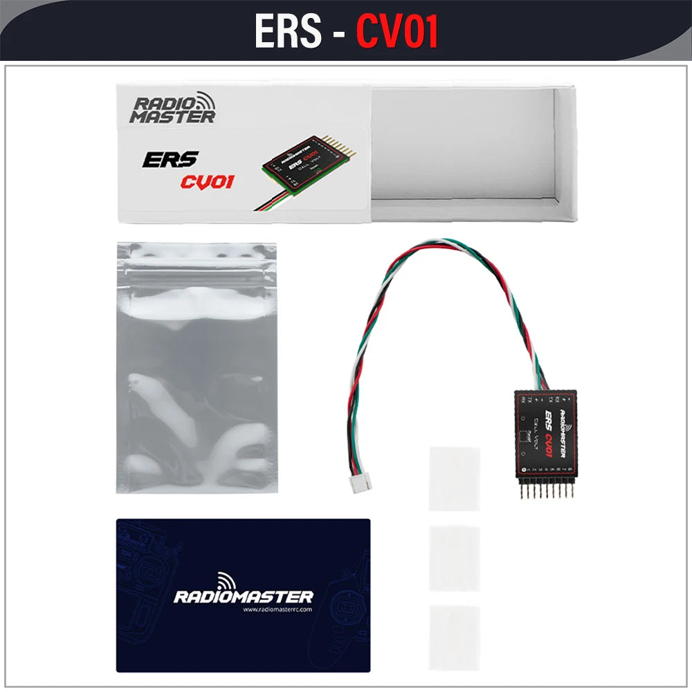 RadioMaster ERS Sensor Series 5-8.4V CV01 CU01 BA01 RB01 RC01 for ExpressLRS PWM Receivers ER6 ER8 ER8G ER8GV