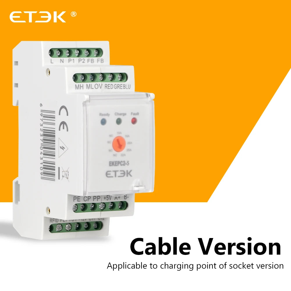 ETEK Evse Controller/RCMU/LCD/DLB CT, Electronic Protocol EPC Chontroller EV Charger Station Cable Socket 32A AC 240V EKEPC2