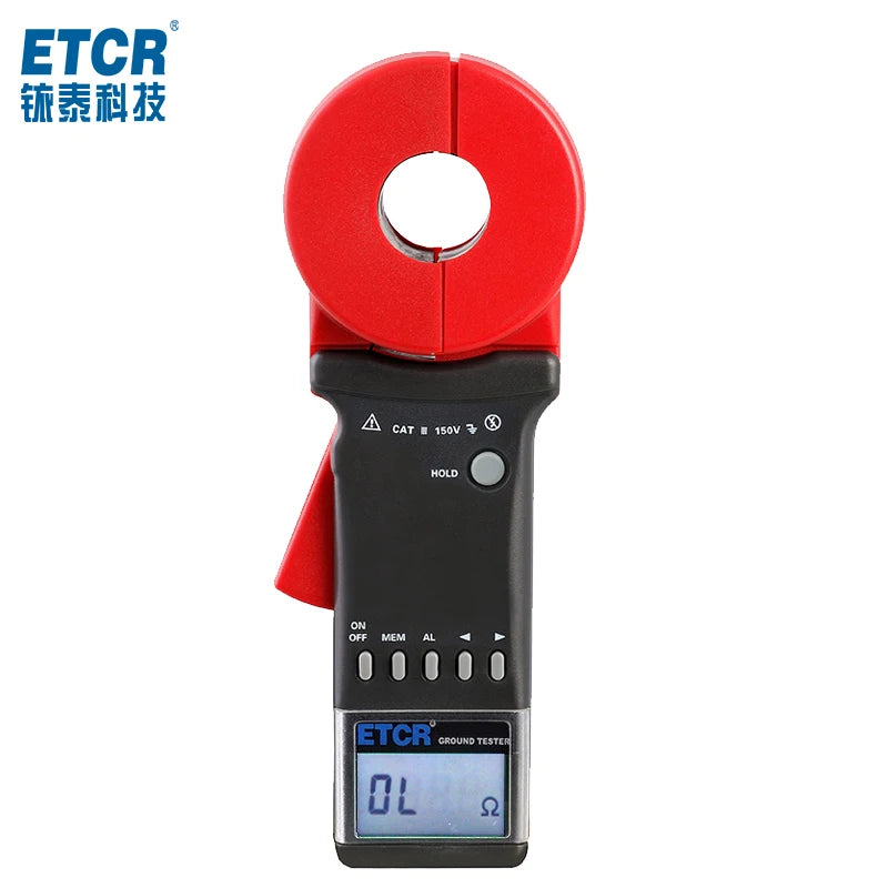ETCR ETCR2100A+ Digital Ground Clamp Earth Resistance Tester 32mm High Precision 200 ohm Loop Resistance Measurement Meter