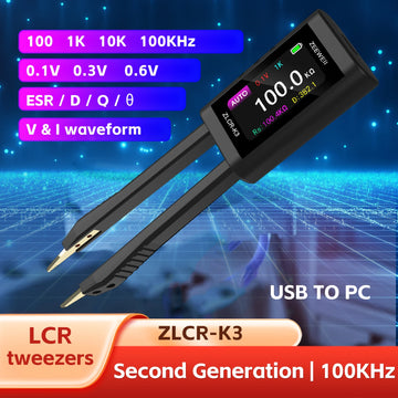 ZEEWEII New ZLCR-K3 LCR Tweezers Digital Bridge ESR Meter SMD 100Khz Electronic Component Multifunctional LRC Tester Tool