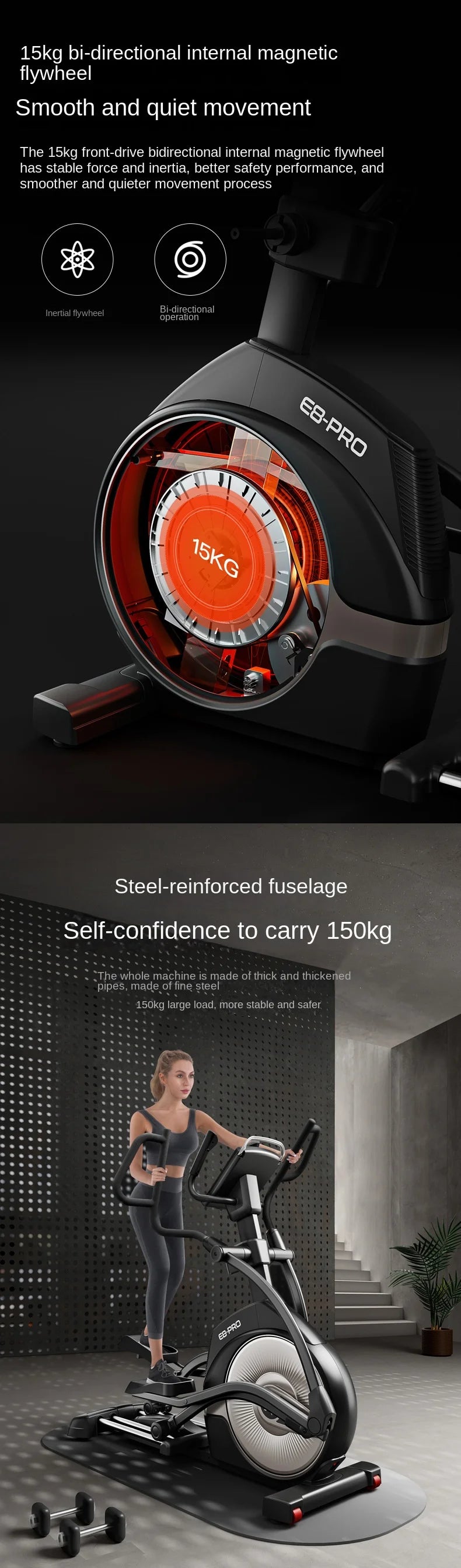 Manual Elliptical Machine Luxury Commercial Foldable Home Quiet Climber Gym Equipment With Digital Display Elliptical Trainers