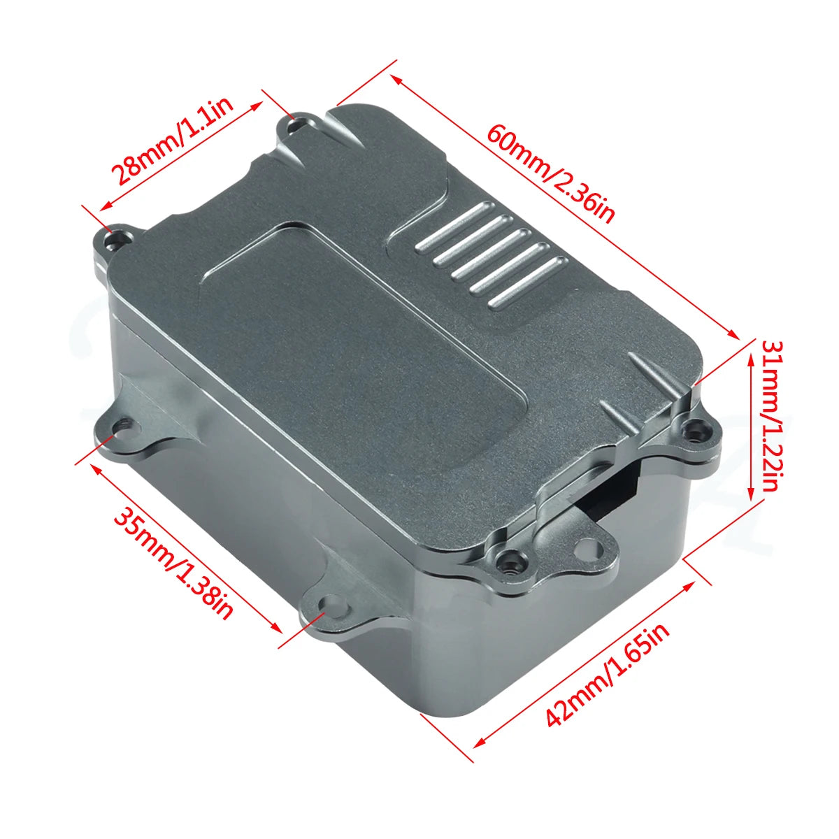 CNC Aluminum Alloy Receiver Box ESC Electronic Tray Equipment Box for 1/10 RC Car Rock Crawler Axial SCX10 D90 D110 Chassis DIY