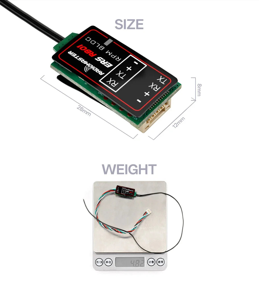 RadioMaster ERS Sensor Series 5-8.4V CV01 CU01 BA01 RB01 RC01 for ExpressLRS PWM Receivers ER6 ER8 ER8G ER8GV