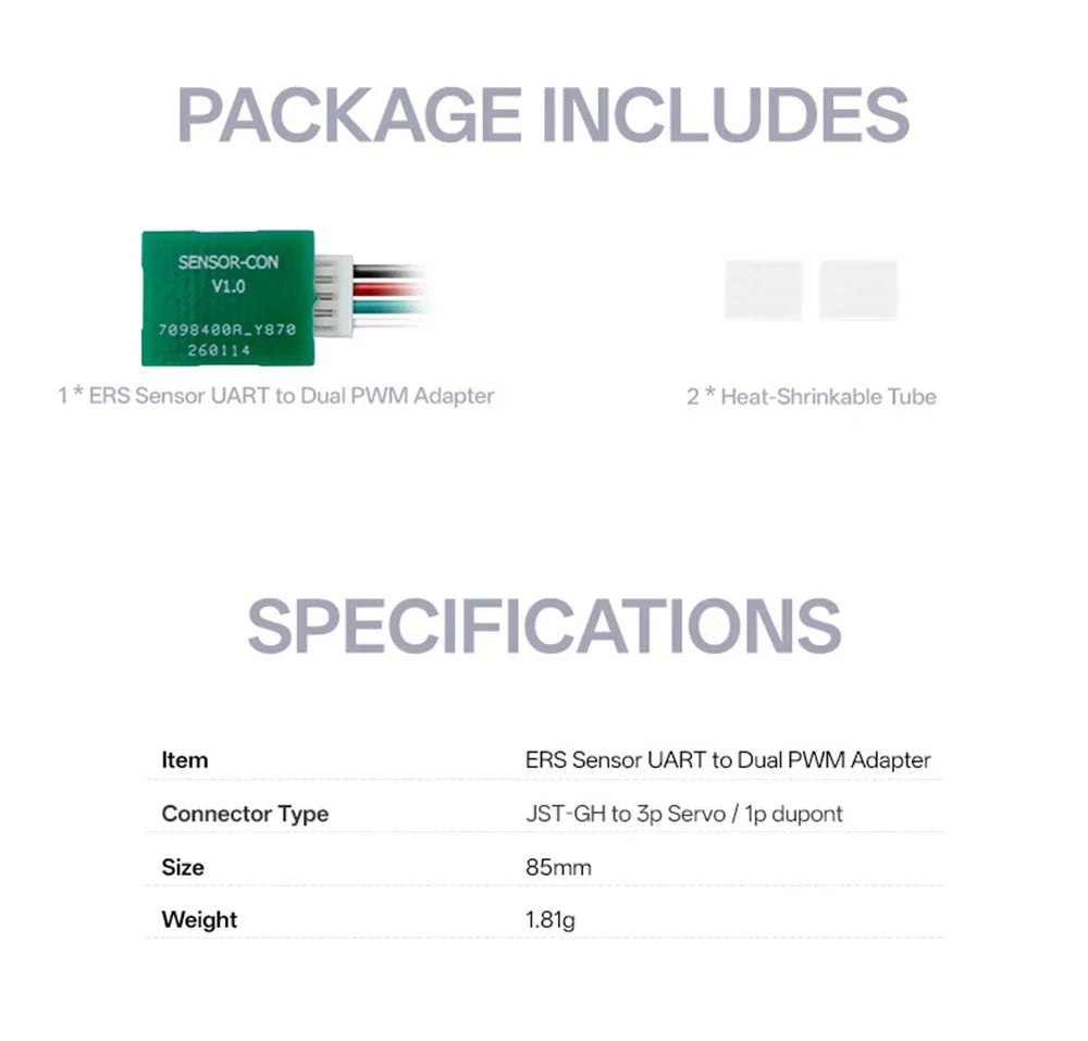 RadioMaster ERS Sensor Series 5-8.4V CV01 CU01 BA01 RB01 RC01 for ExpressLRS PWM Receivers ER6 ER8 ER8G ER8GV