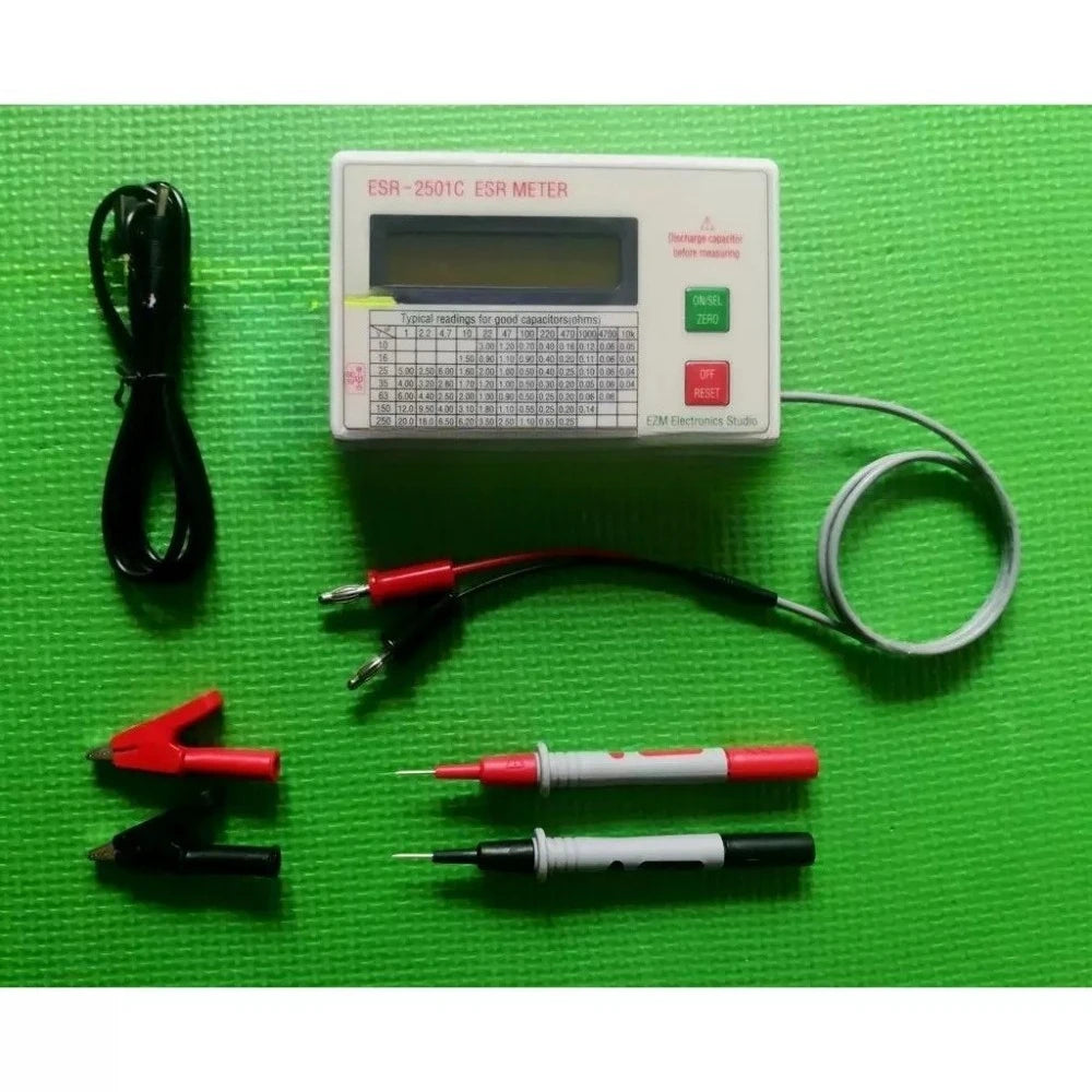 ESR-2501C Online Capacitor ESR Tester Capacitance Meter With Test Leads Clip