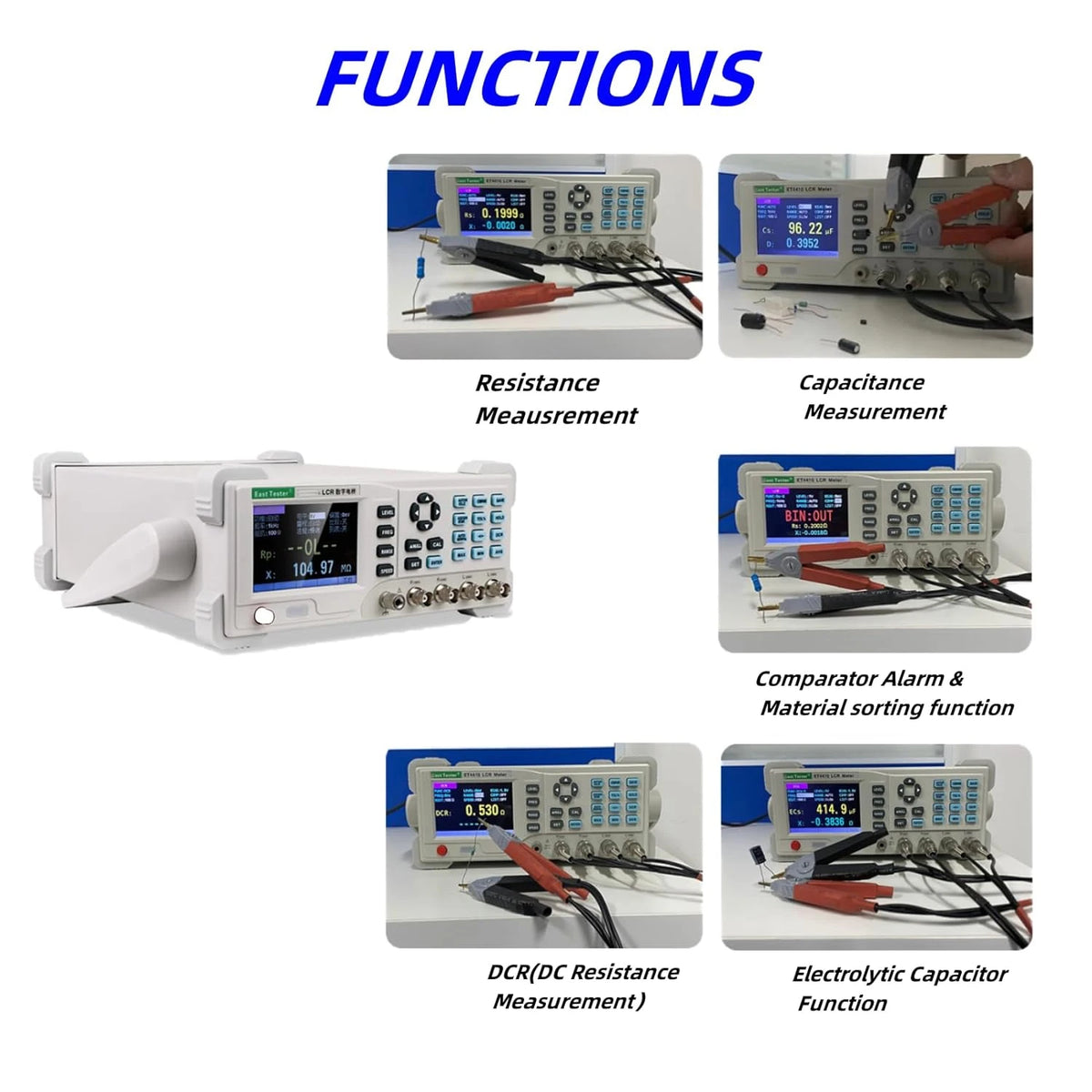 ET4401 ET4410 Desktop LCR Meter Digital Electric Bridge Capacitance Resistance Inductance Measure Instrument