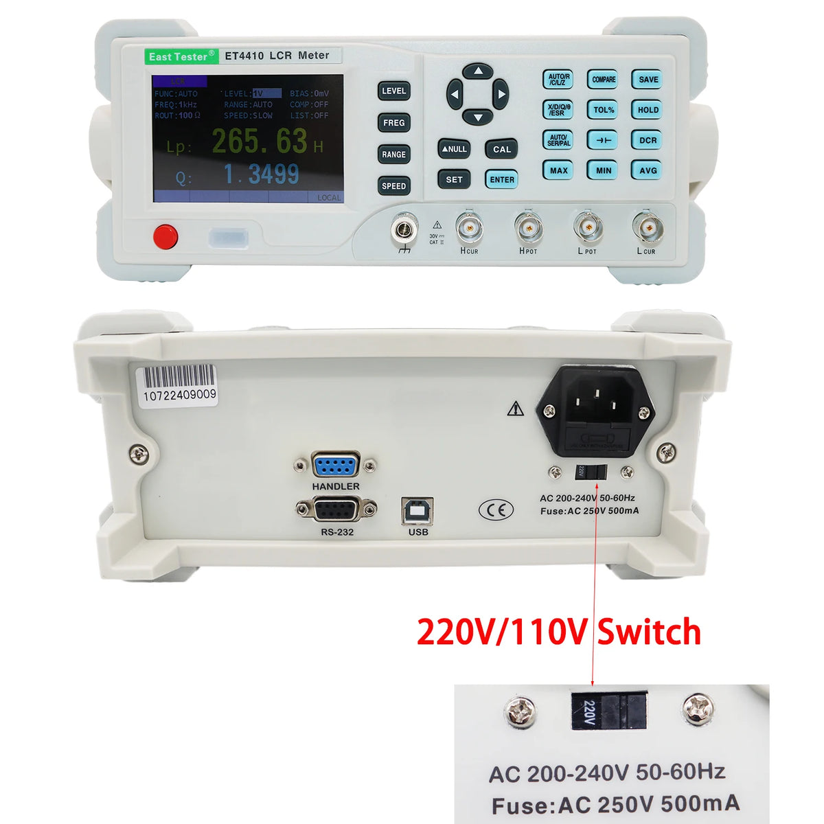 ET4401 ET4410 Desktop LCR Meter Digital Electric Bridge Capacitance Resistance Inductance Measure Instrument