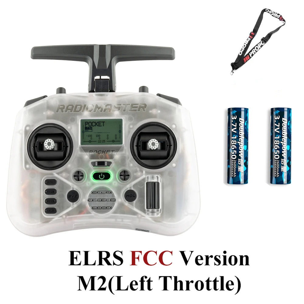 Radiomaster Pocket EdgeTX 2.4G Radio Controller FCC LBT (Mode2 Left-handed Throttle ) CC2500 / ELRS Hall Gimbal Transmitter