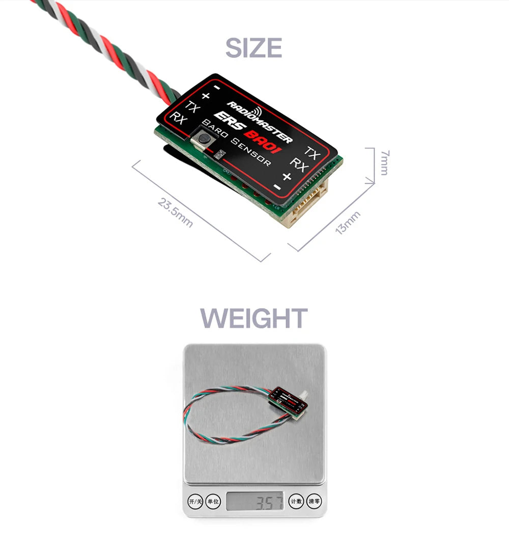 RadioMaster ERS Sensor Series 5-8.4V CV01 CU01 BA01 RB01 RC01 for ExpressLRS PWM Receivers ER6 ER8 ER8G ER8GV